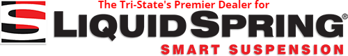 LiquidSpringR_horizontal-logo-black–281-29-e1b2d841-1920w Logo with red, black, and white design on the left and bold text reading The Tri-States Premier Dealer for LiquidSpring Smart Suspension on the right.
